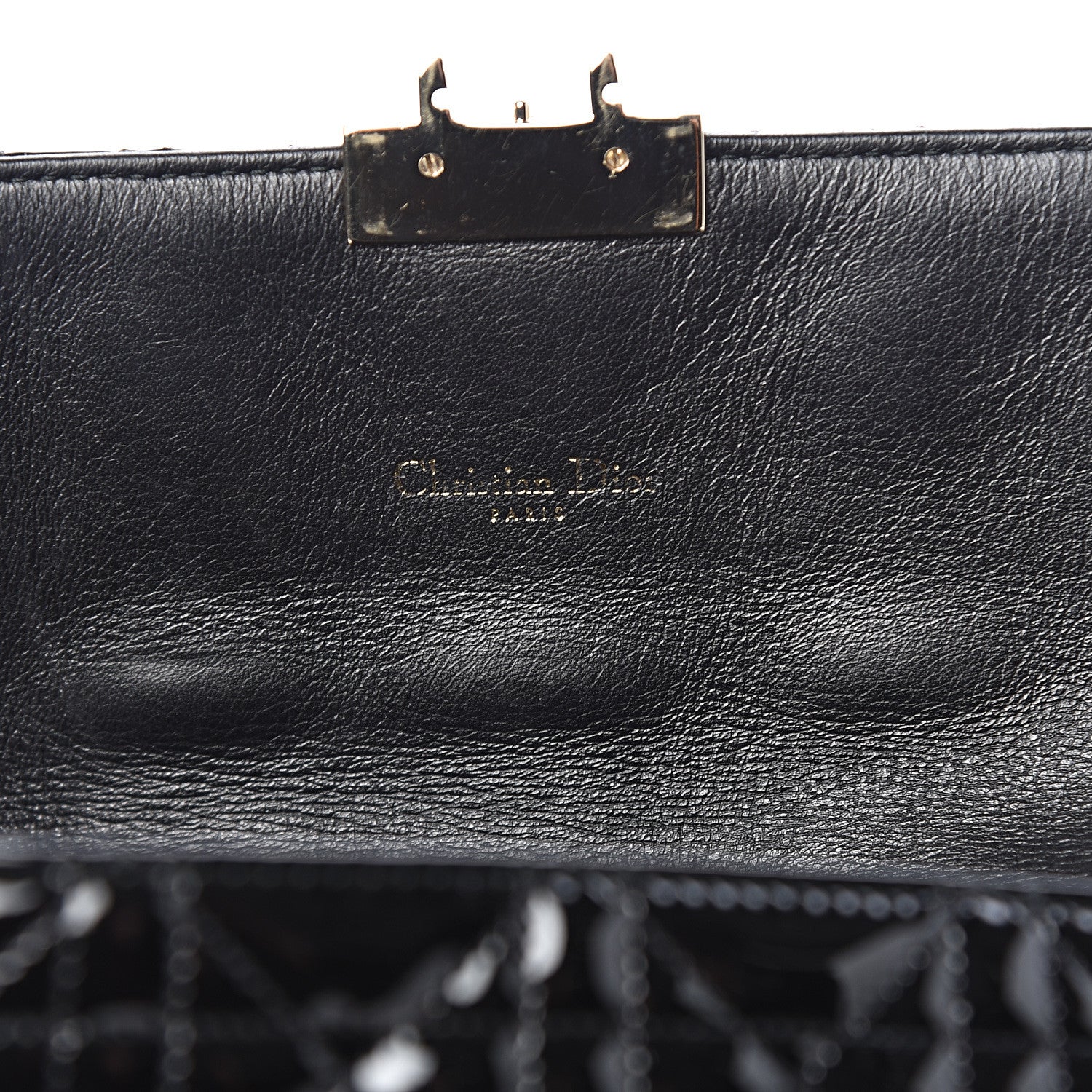 Christian Dior Patent Cannage Miss Dior Promenade Pouch Black 8 of 13