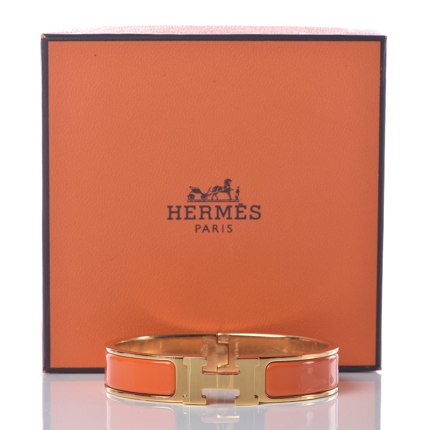 Enamel Narrow Clic Clac H Bracelet PM Orange