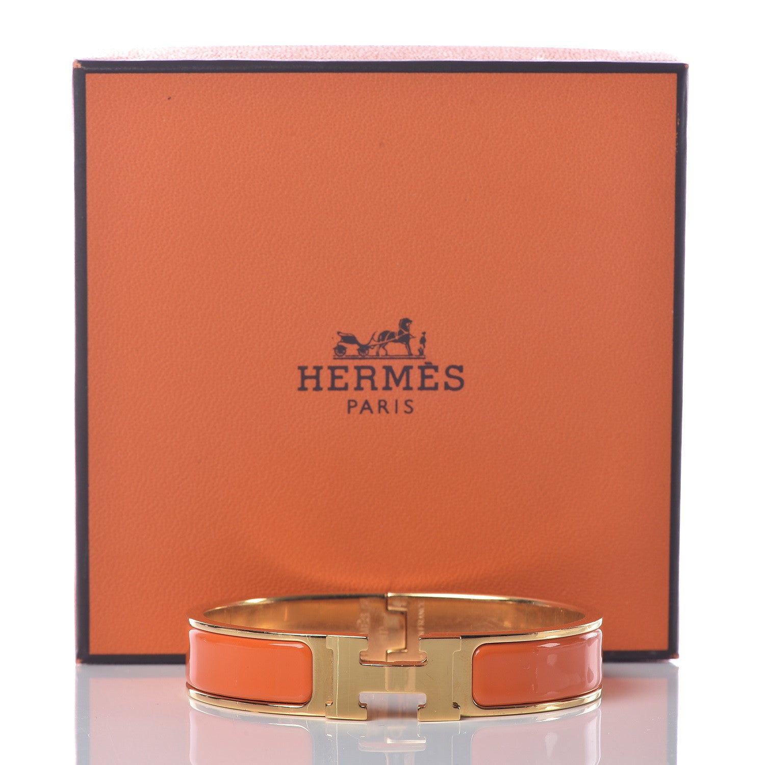 Hermes Enamel Narrow Clic Clac H Bracelet PM Orange 6 of 6