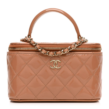 Chanel Patent Quilted Pick Me Up Vanity Case Dark Beige 1 of 10