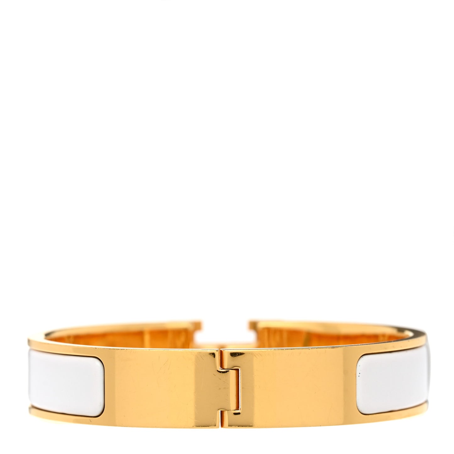 Enamel Narrow Clic Clac H Bracelet PM White