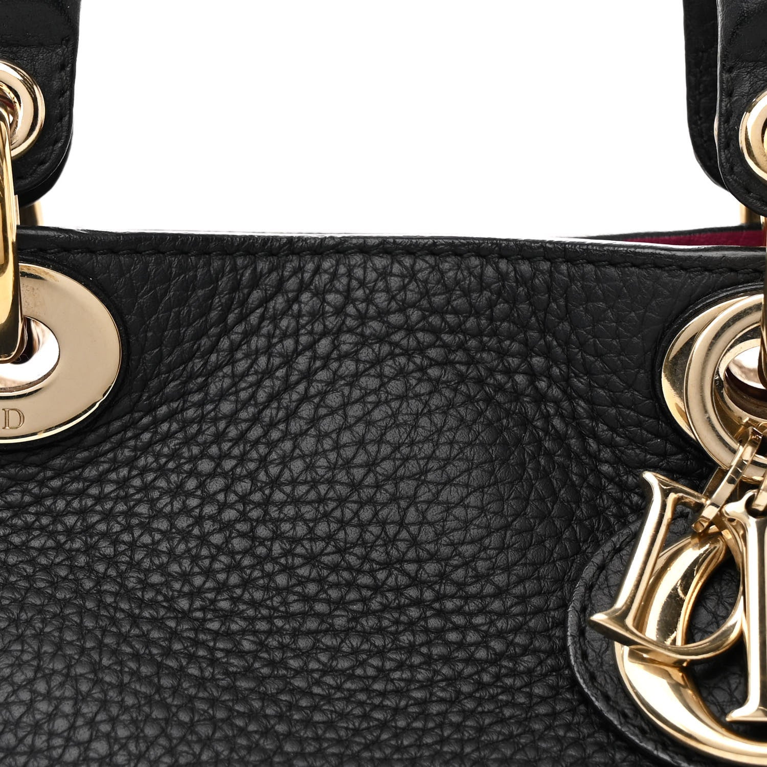 Christian Dior Bullcalf Small Diorissimo Tote Black Rose Indien 8 of 11