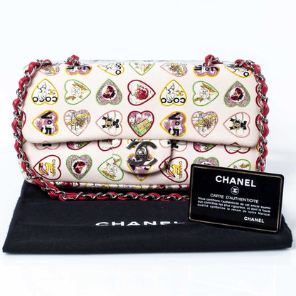 Chanel Canvas Coco Hearts Small Flap Bag 9 of 9