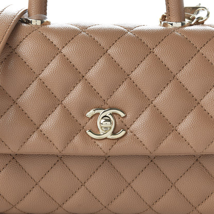 Chanel Caviar Quilted Mini Coco Handle Flap Brown 10 of 10