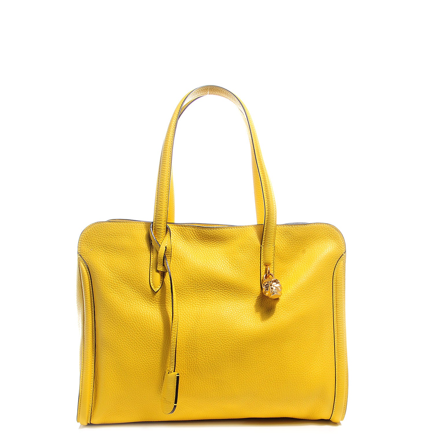 Alexander McQueen Leather Padlock Skull Tote Yellow 1 of 8