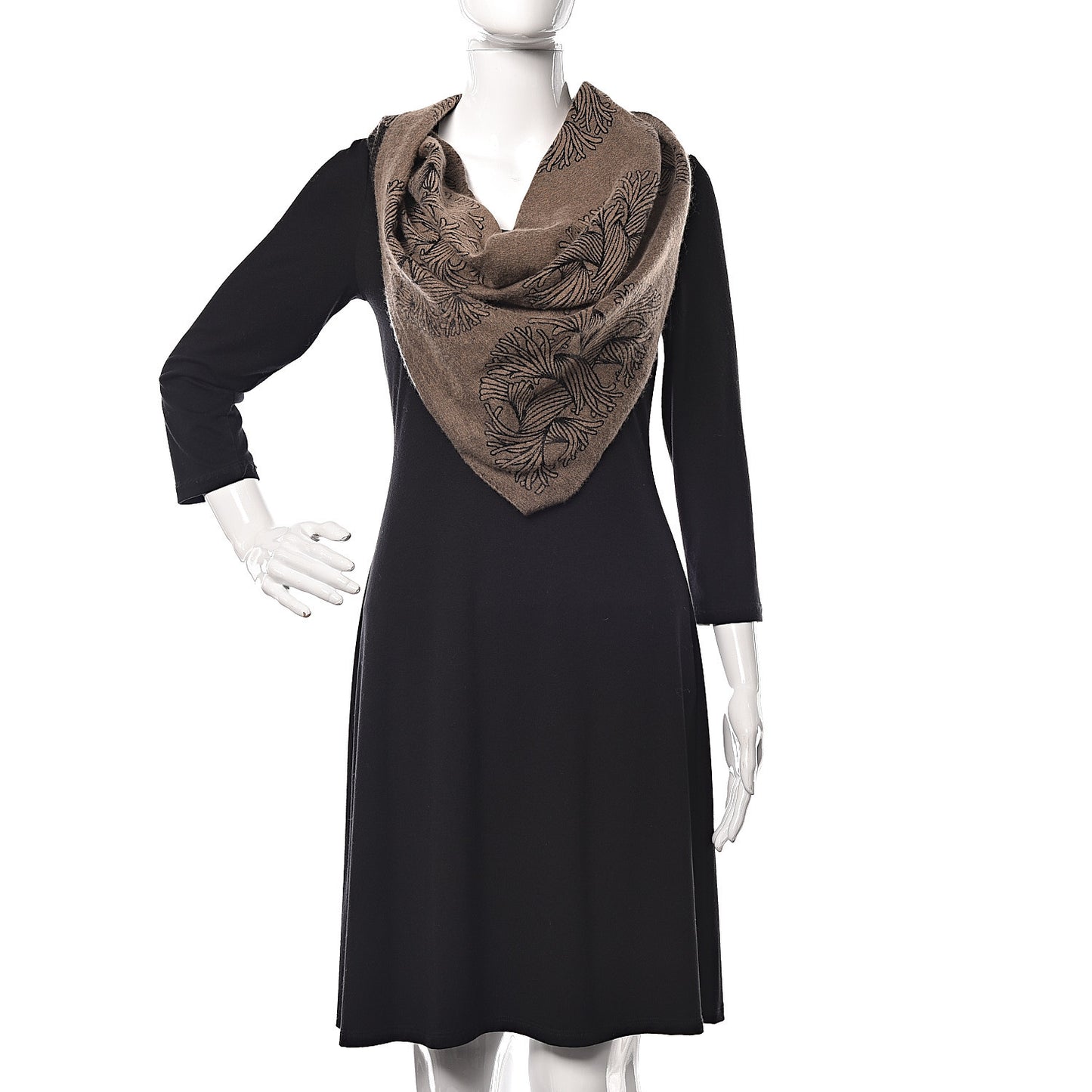 Knit Cashmere Silk Circle Rope Bandana Brown