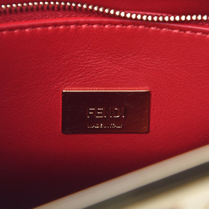 Fendi Vitello Tahiti Burro Bi-Color Medium Peekaboo Iconic Essentially Satchel Camelia Fragola Dark Blue 7 of 8