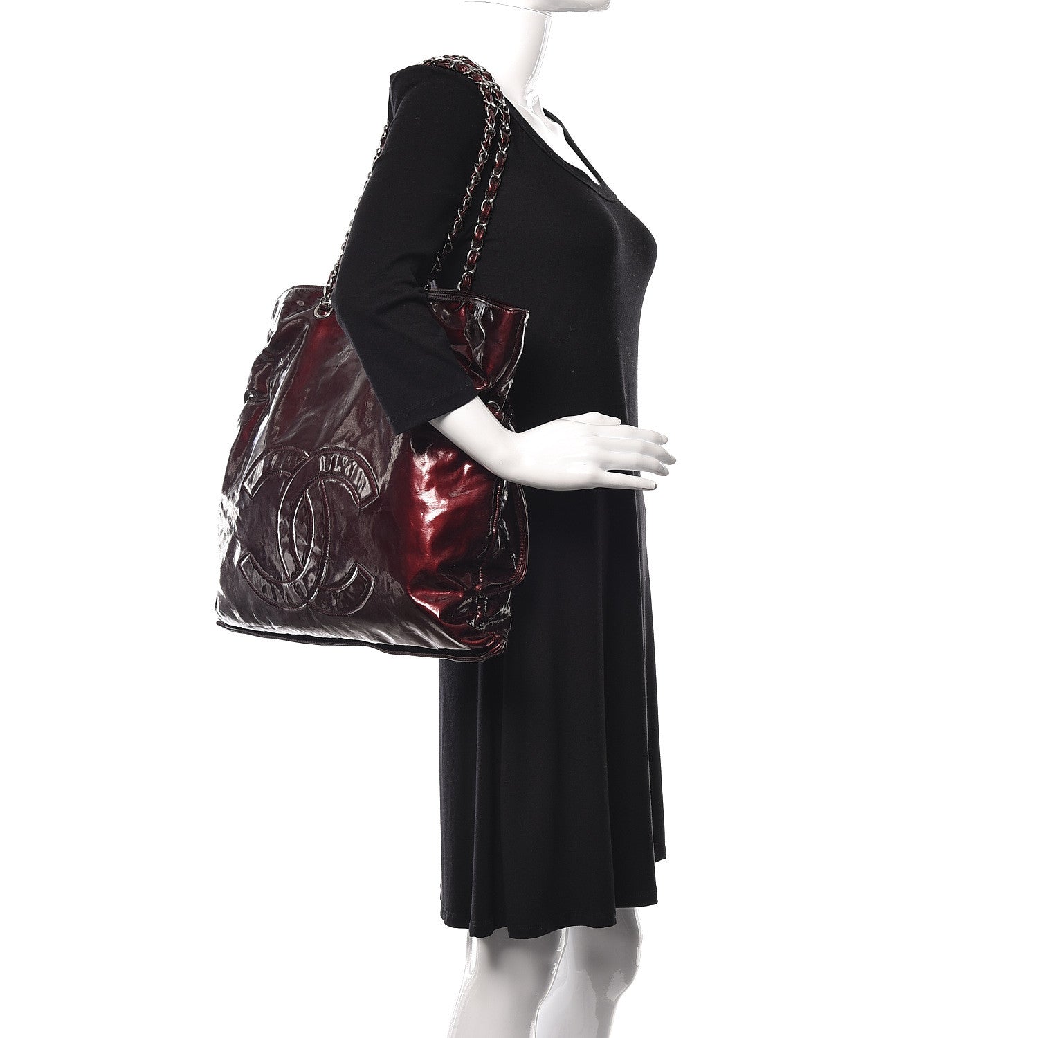 Chanel Patent Bonbons Shopper Tote Bordeaux 2 of 13