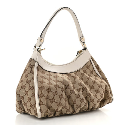 Gucci Monogram Medium D Gold Ring Hobo White 3 of 12