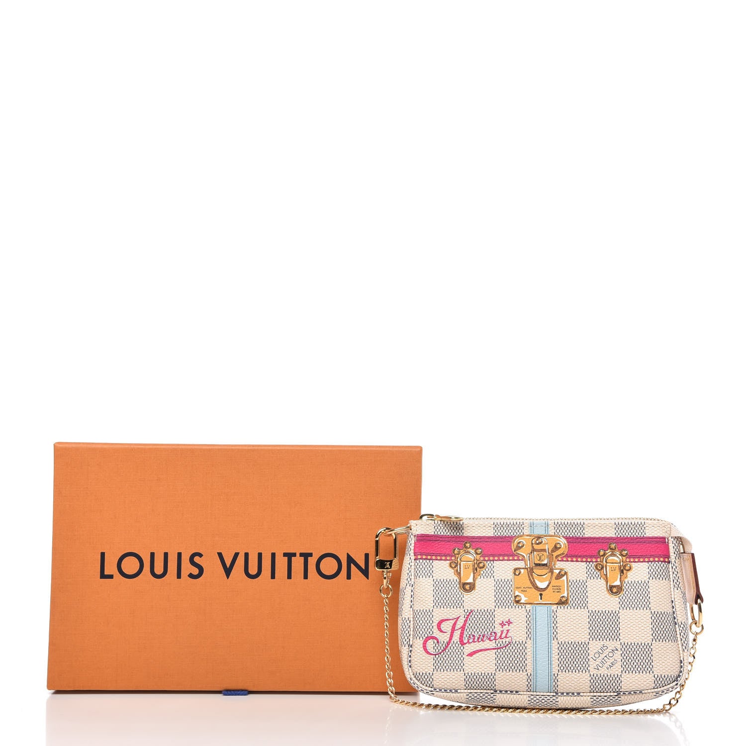 Louis Vuitton Damier Azur Summer Trunks Hawaii Mini Pochette Accessories 10 of 10
