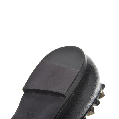 Valentino Garavani Pebbled Calfskin Onyx Rockstud Rolling Ballerina Flats 36.5 Black 12 of 16