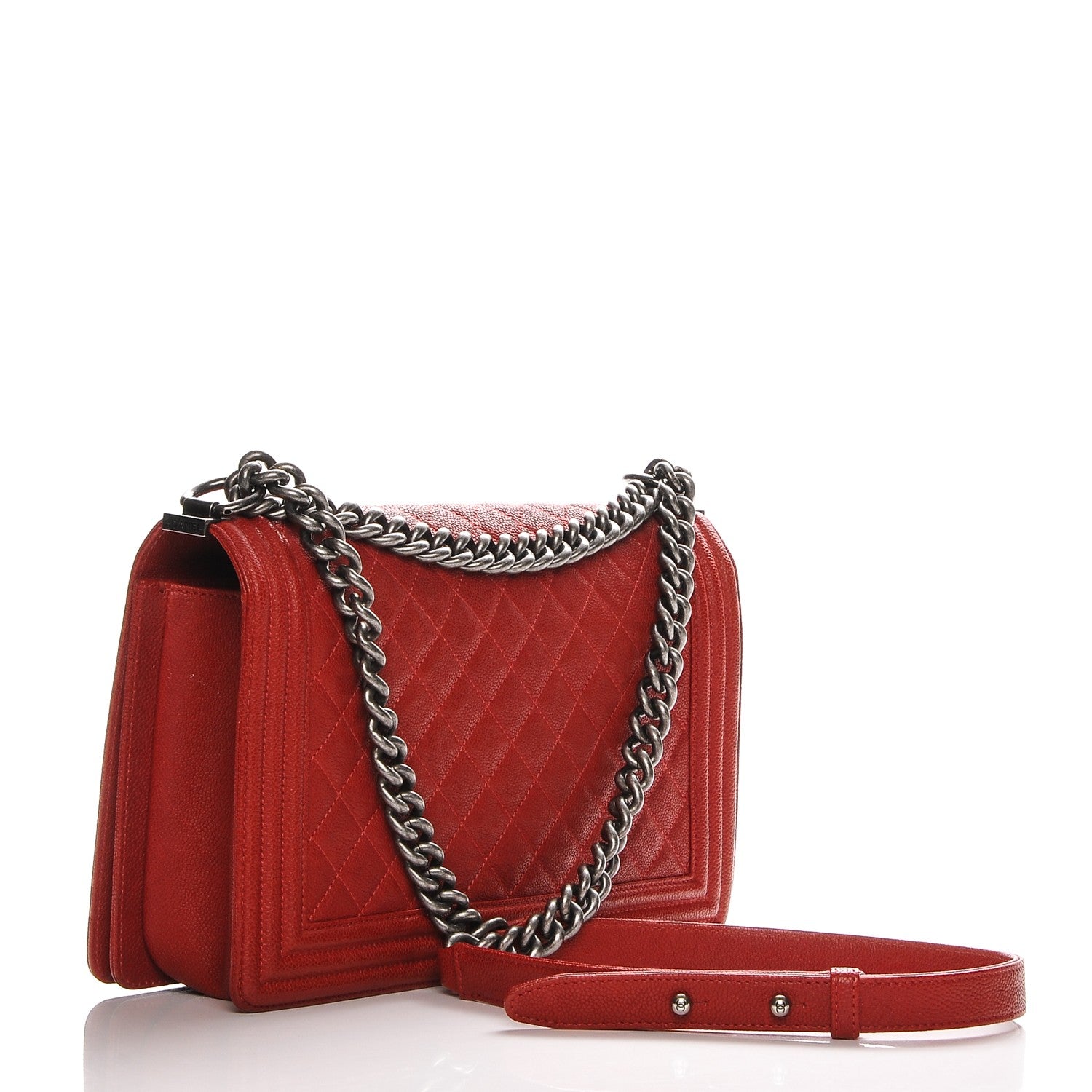 Chanel Caviar Quilted New Medium Boy Flap Red 3 of 7