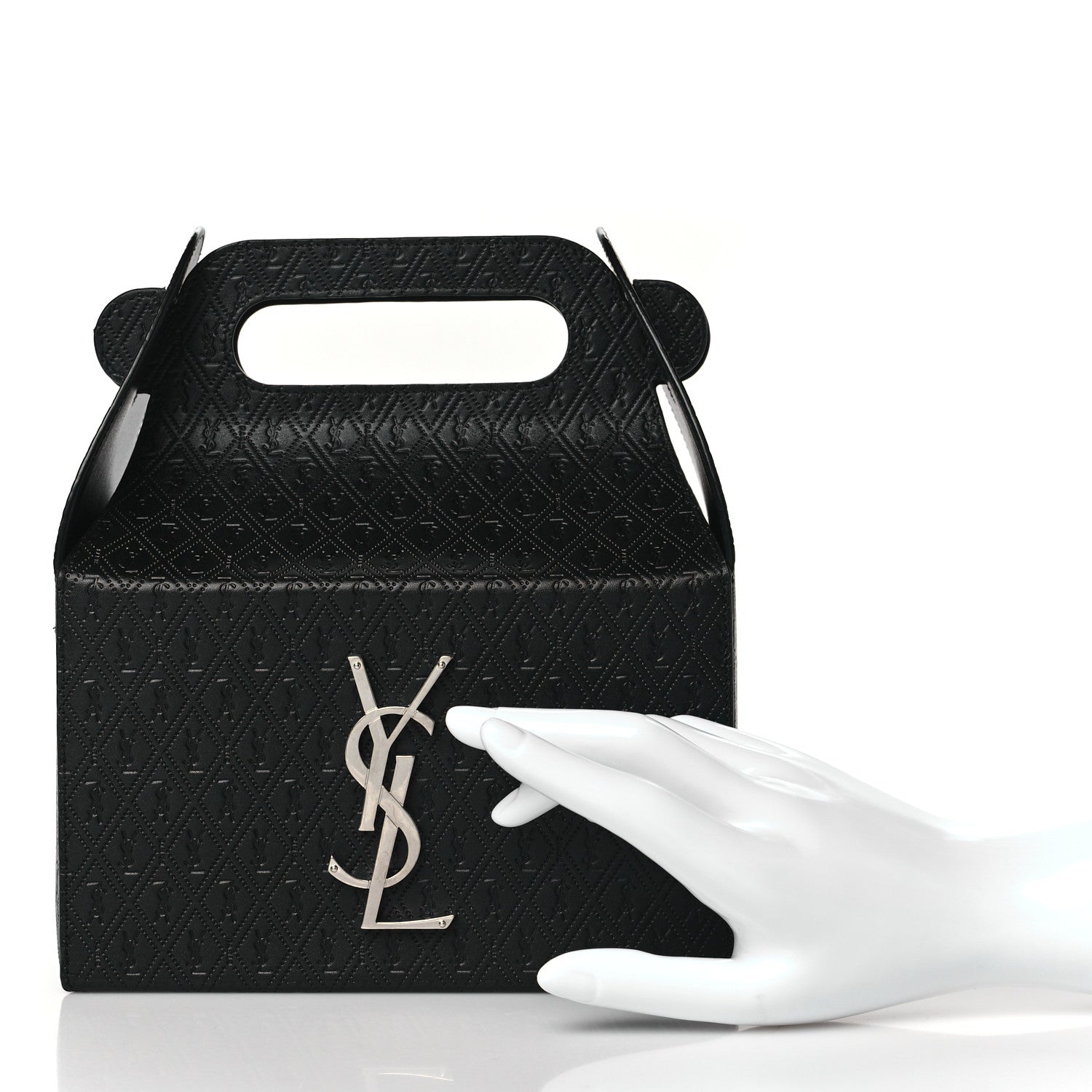 Saint Laurent Calfskin Monogram Take Away Box Black 2 of 9