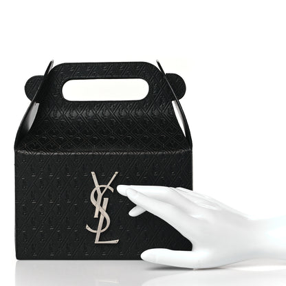Saint Laurent Calfskin Monogram Take Away Box Black 2 of 9
