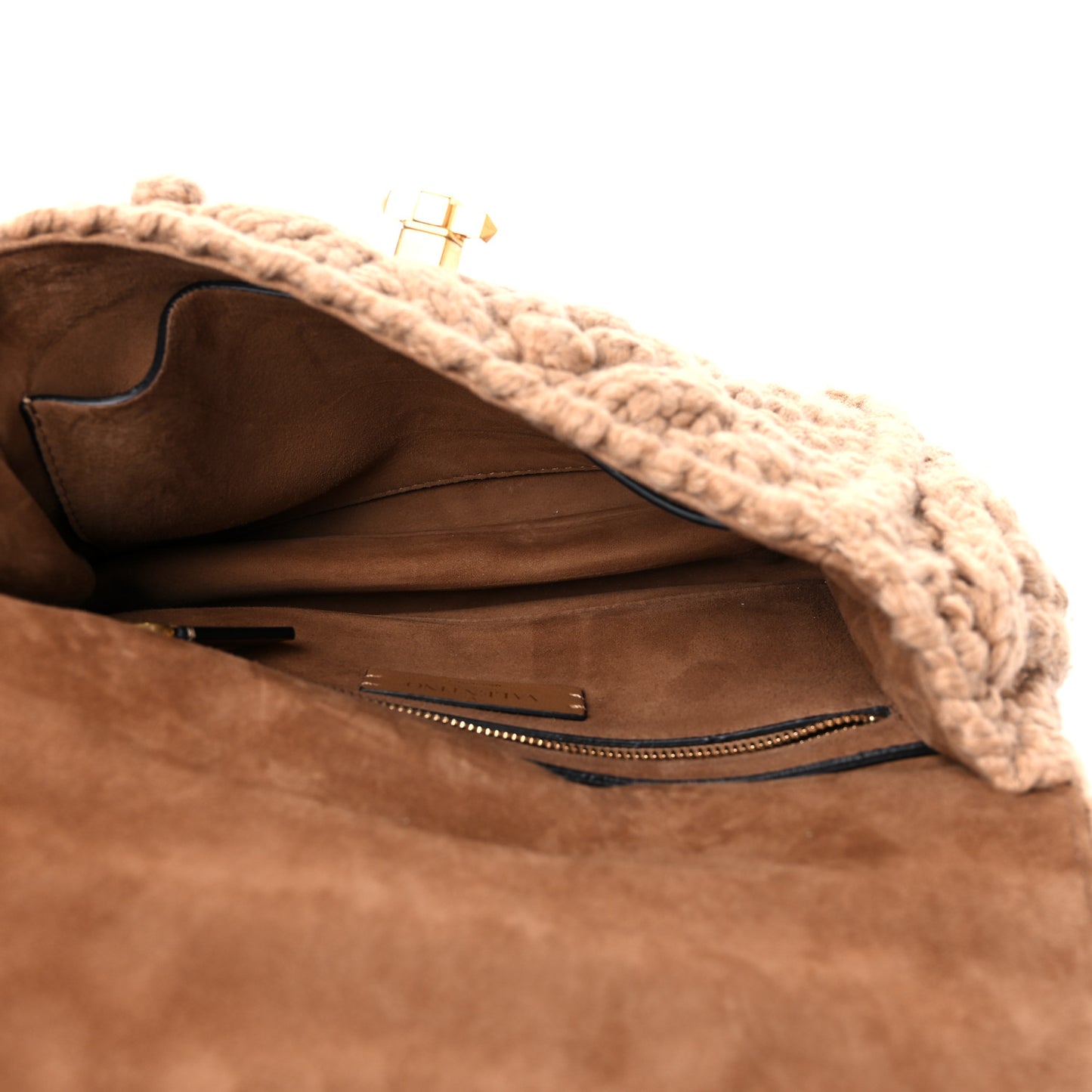 Cashmere Medium Roman Stud Shoulder Bag Brown