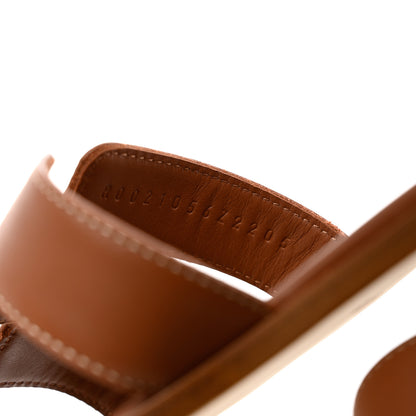 Hermes Box Calfskin Oran Sandals 38 Gold 6 of 9