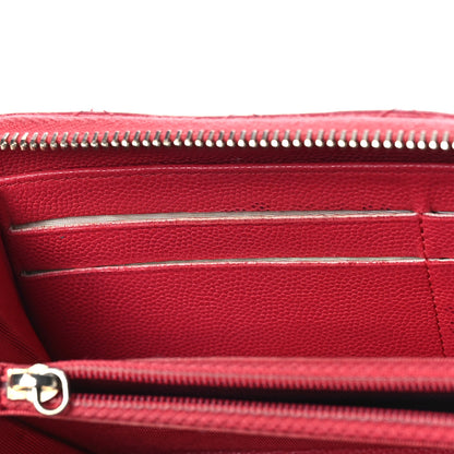 Chanel Caviar Quilted Large Gusset Zip Around Wallet Fuchsia 20 of 22