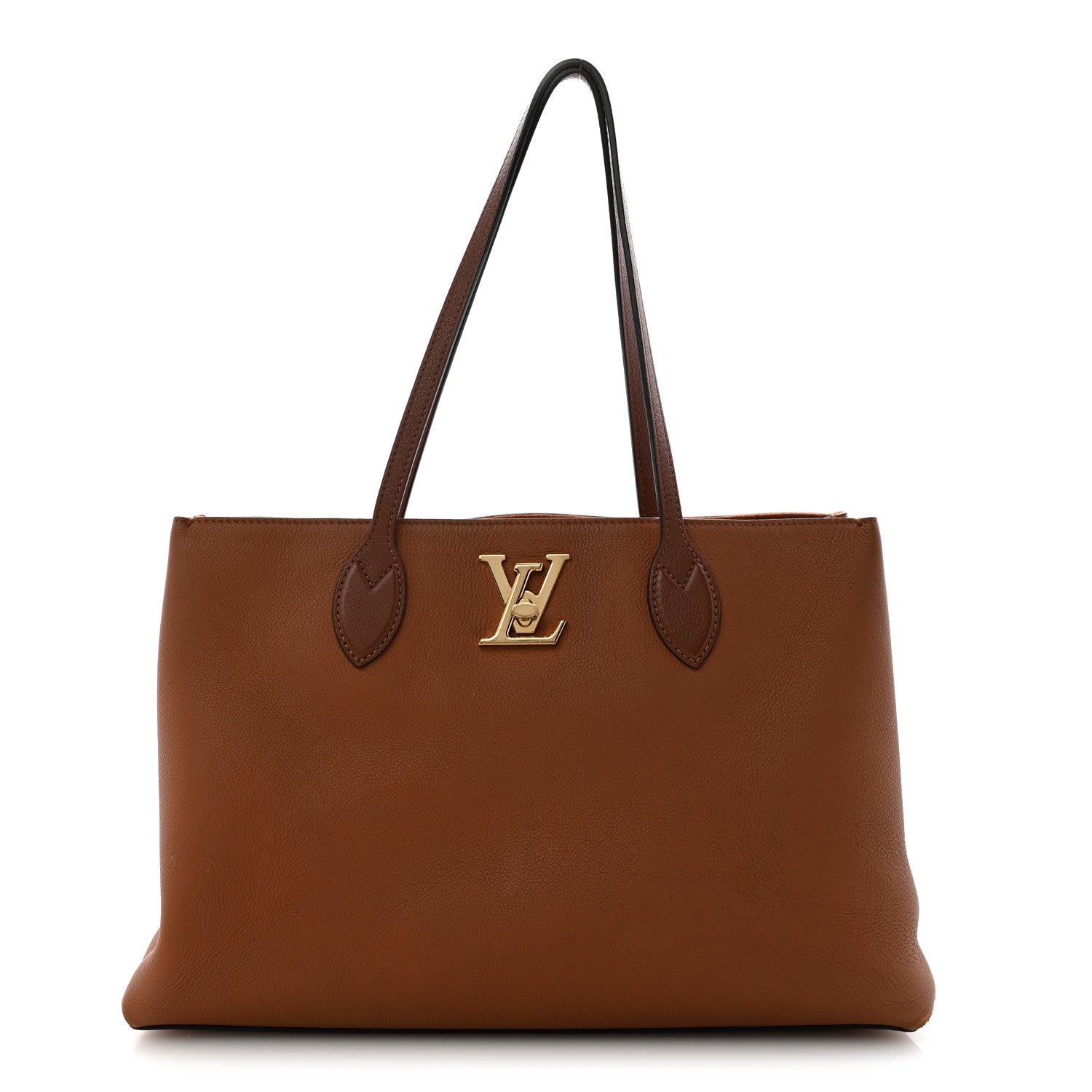 Louis Vuitton Grained Calfskin Lockme Shopper Chataigne 1 of 11