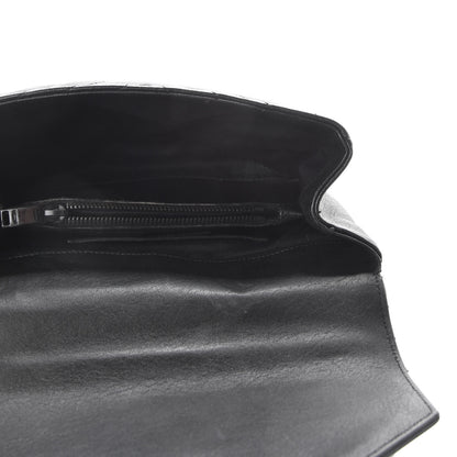 Saint Laurent Sheepskin Matelasse Chevron Monogram Monochrome Medium College Bag Black 5 of 12