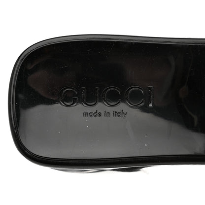 Gucci Rubber Gucci Logo Womens Platform 20/60mm Slide Sandals 37 Black 7 of 9