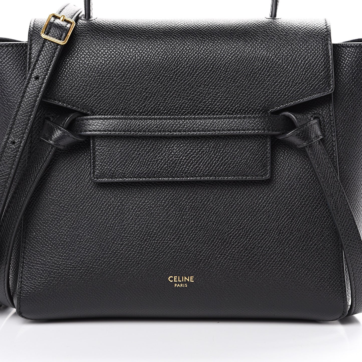 Grained Calfskin Micro Belt Bag Black