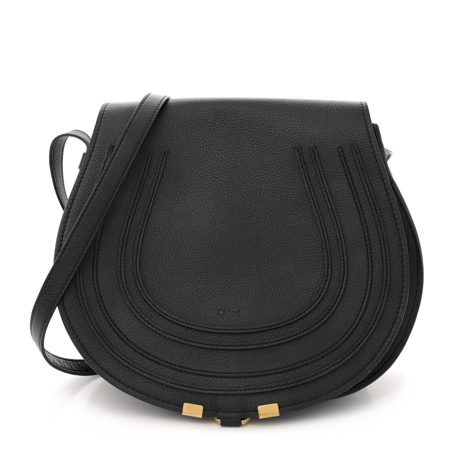 Chloe Calfskin Medium Marcie Round Crossbody Bag Black 1 of 17