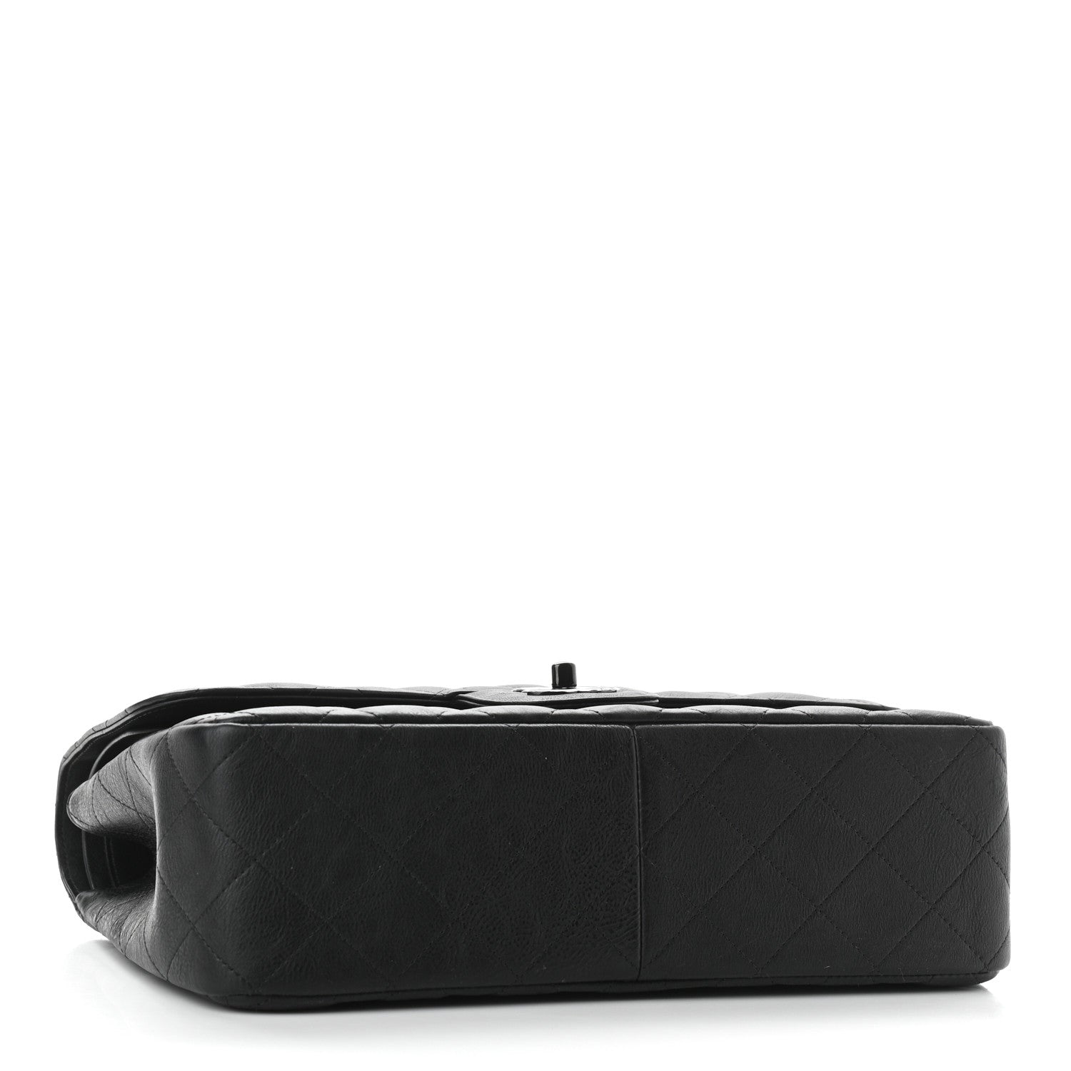 Chanel Crumpled Calfskin Quilted Jumbo Double Flap So Black 4 of 10