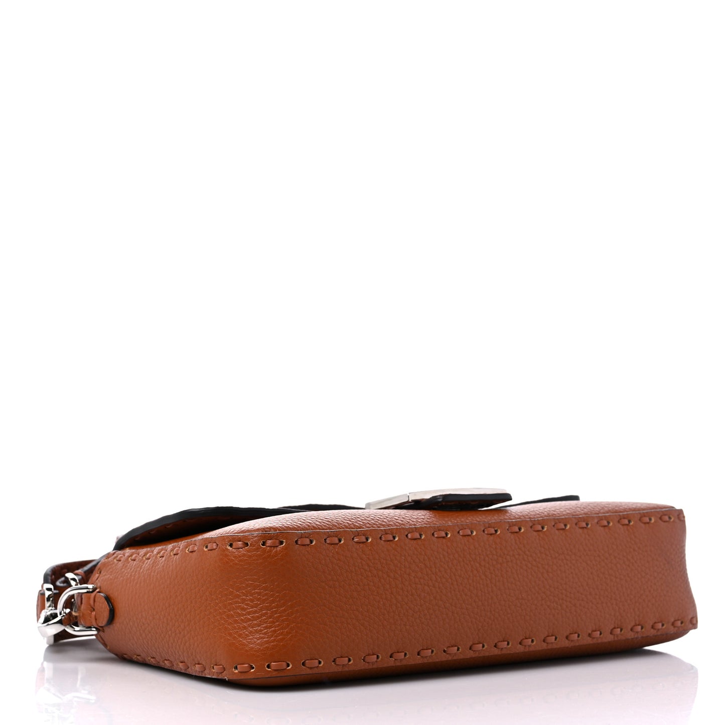 Cuoio Roma Sellerissima Nappa Sintetica Tape Stitch Baguette Brandy