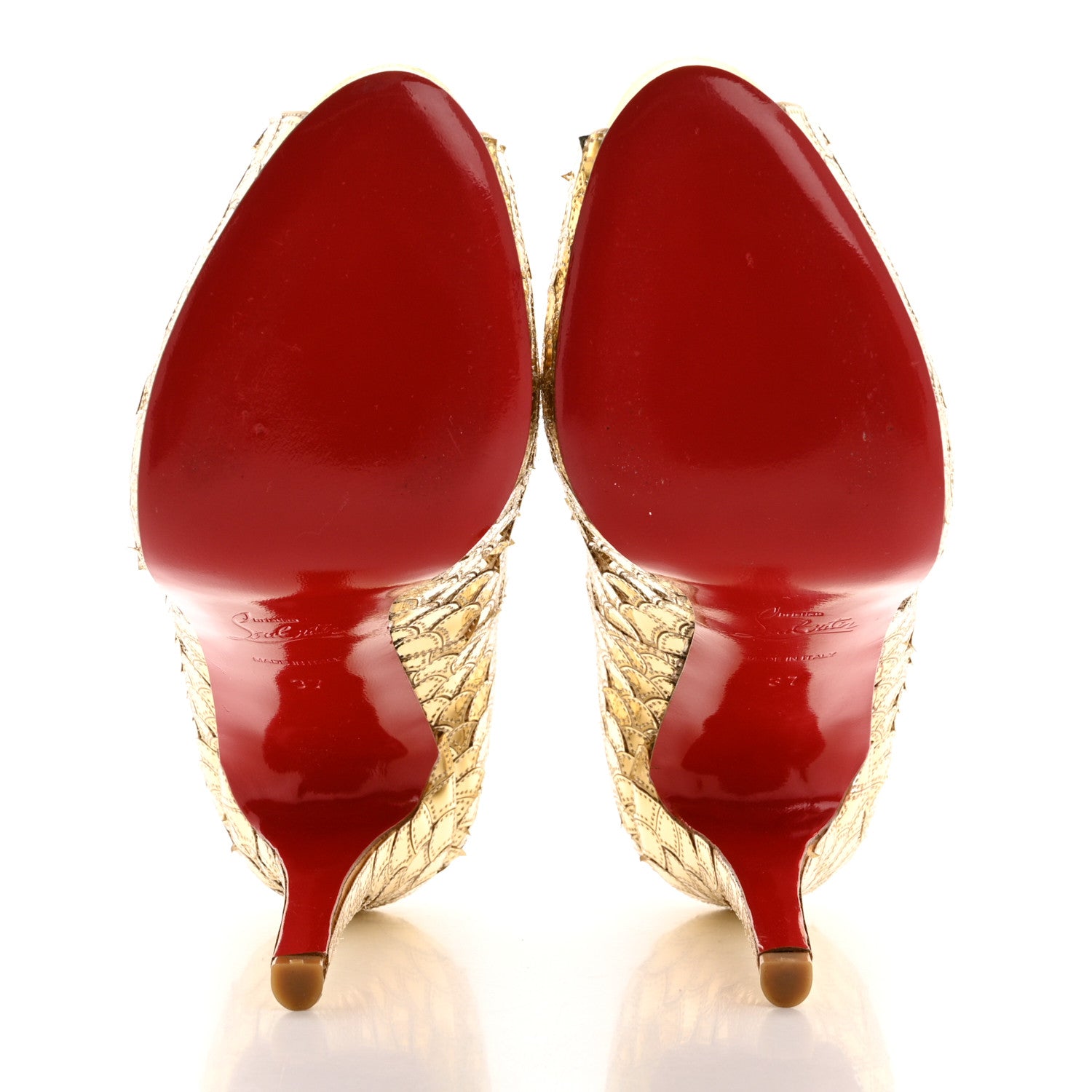 Christian Louboutin Calfskin Crepe Poseidon 120 Pumps 37 Perle 6 of 11