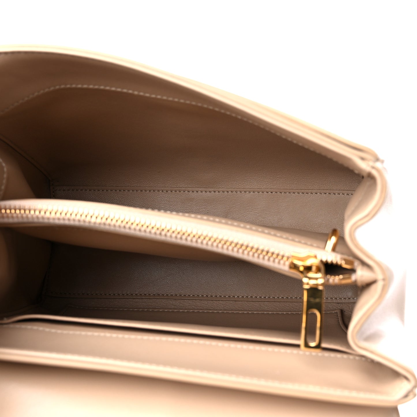 Satinated Calfskin Small 16 Top Handle Bag White