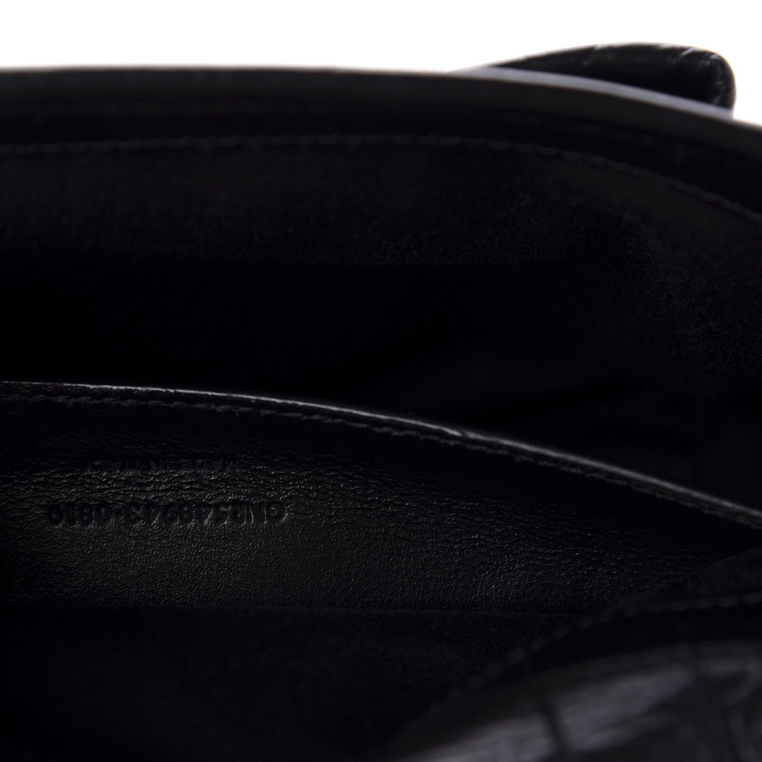 Saint Laurent Calfskin Crocodile Embossed Matelasse Monogram Baby Niki Chain Satchel Black 10 of 11