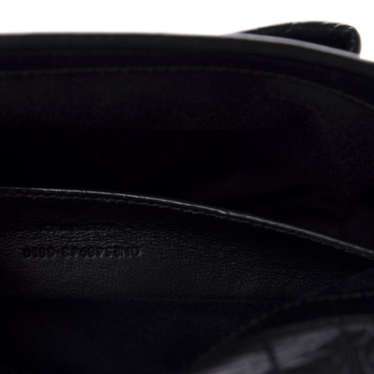 Saint Laurent Calfskin Crocodile Embossed Matelasse Monogram Baby Niki Chain Satchel Black 10 of 11