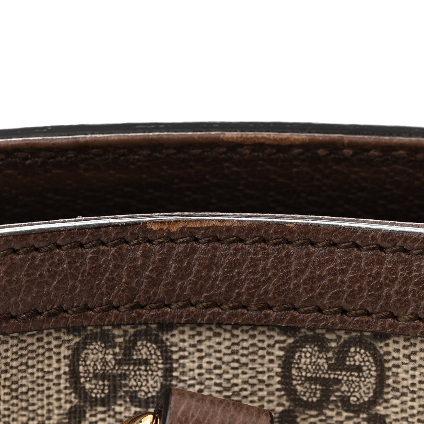 GG Supreme Monogram Textured Calfskin Web Medium Ophidia Shopping Tote Beige Ebony New Acero
