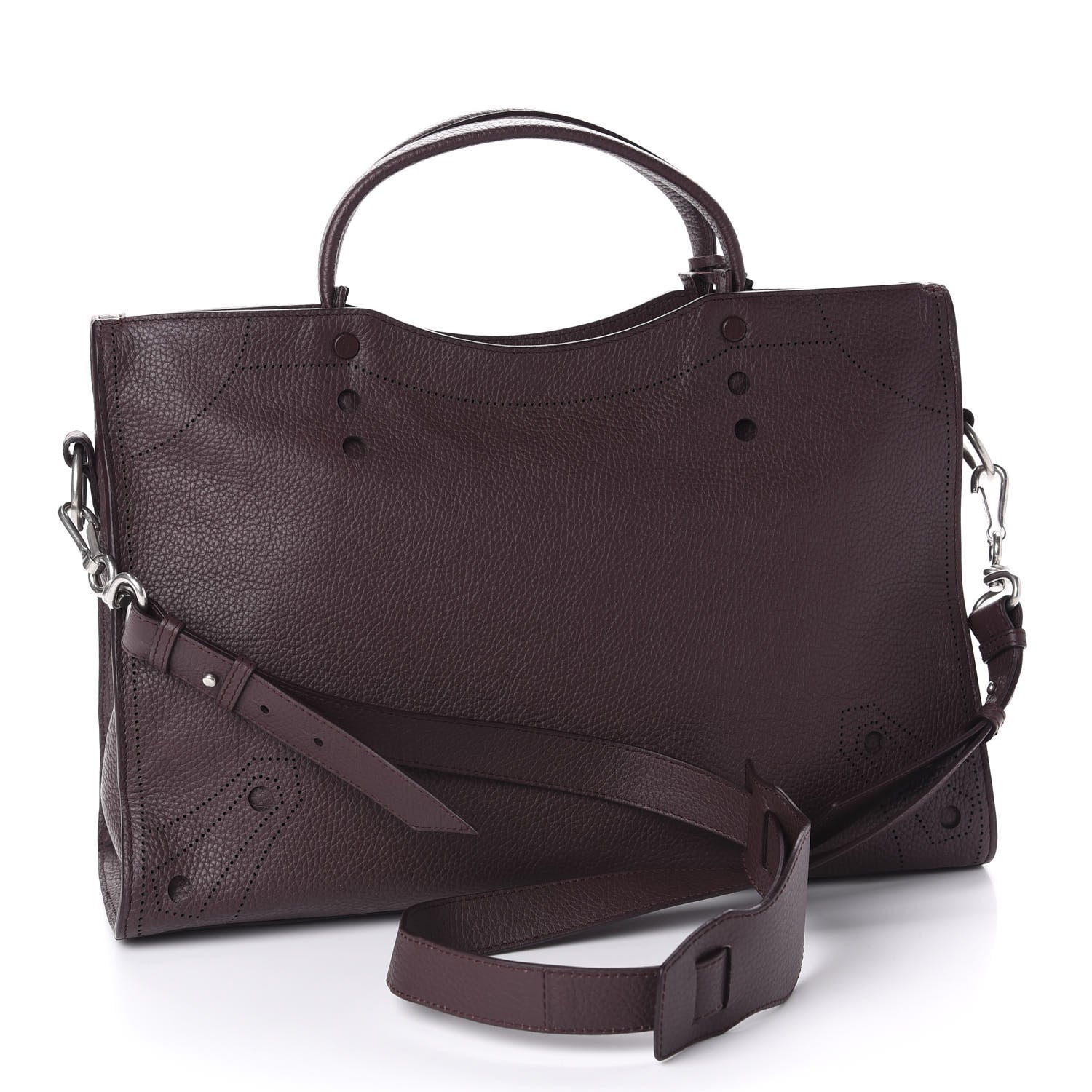 Balenciaga Veau Grana Perforated Blackout Hardware City Rouge Acajou 3 of 10
