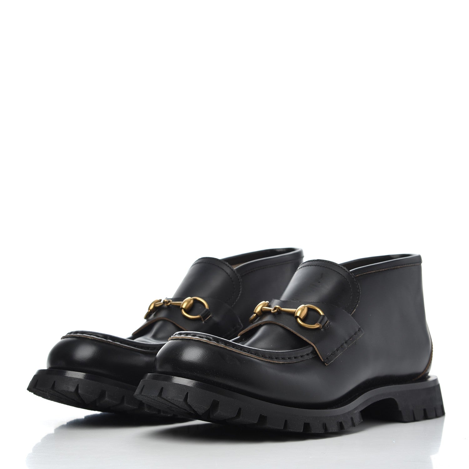 Gucci Cordovan Lux Mens Harald Horsebit Ankle Boots 10 Black 3 of 15