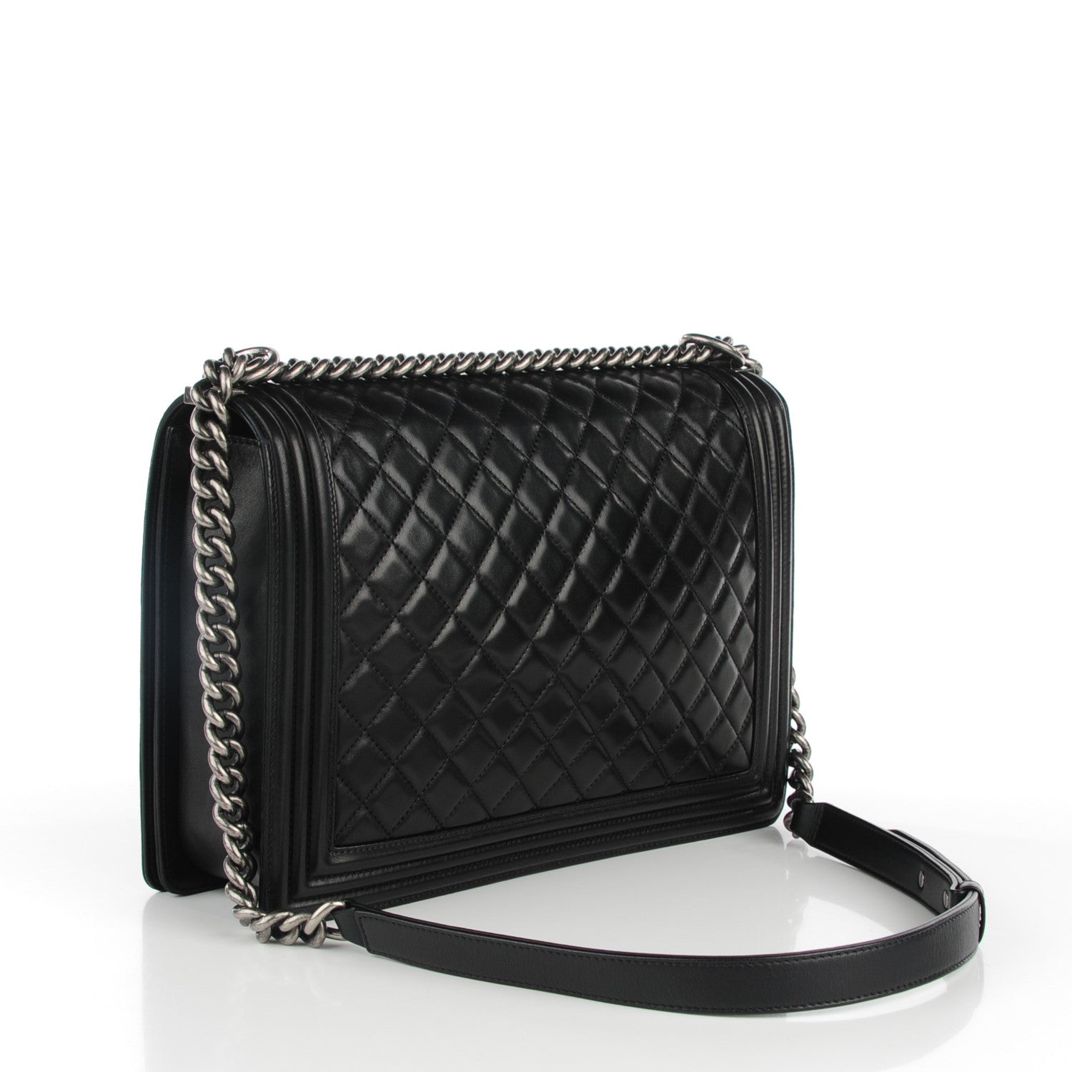 Chanel Lambskin Quilted Large Boy Flap Black 3 of 9