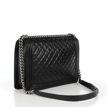 Chanel Lambskin Quilted Large Boy Flap Black 3 of 9