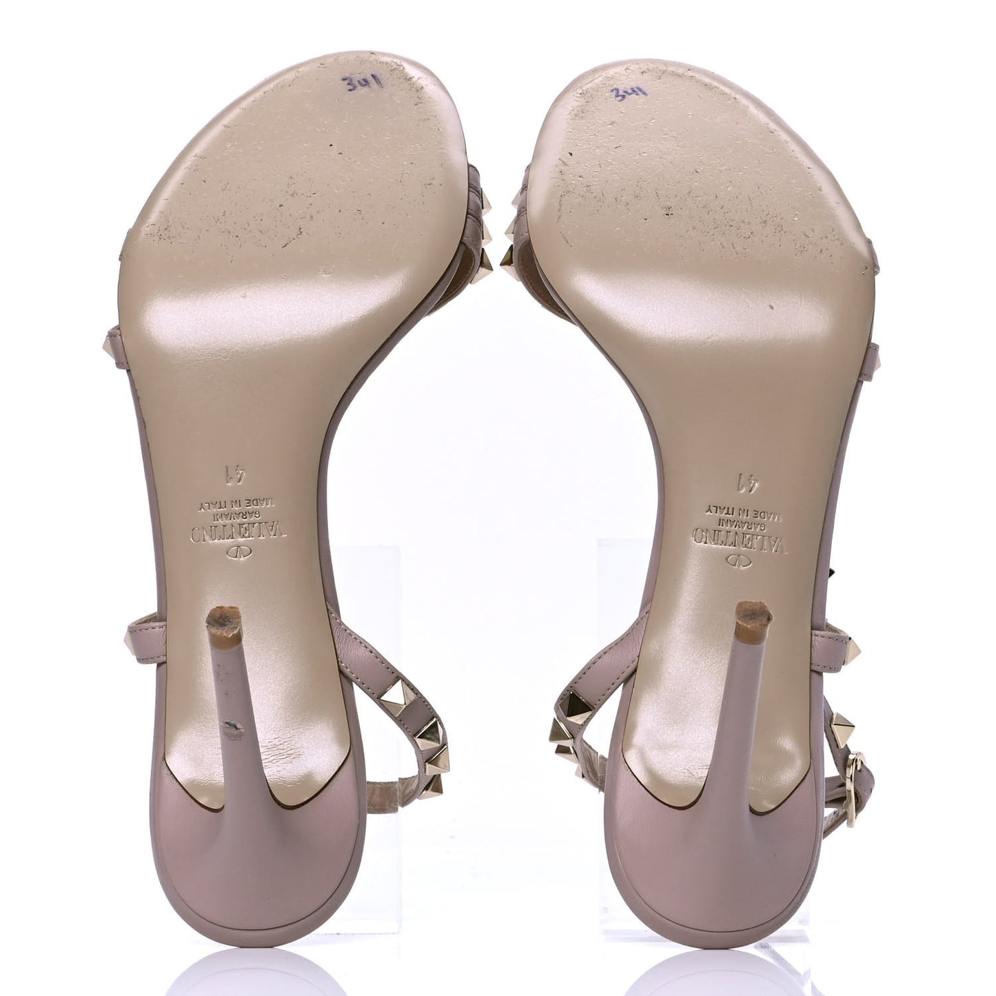 Nappa Rockstud Slingback Sandals 41 Pink