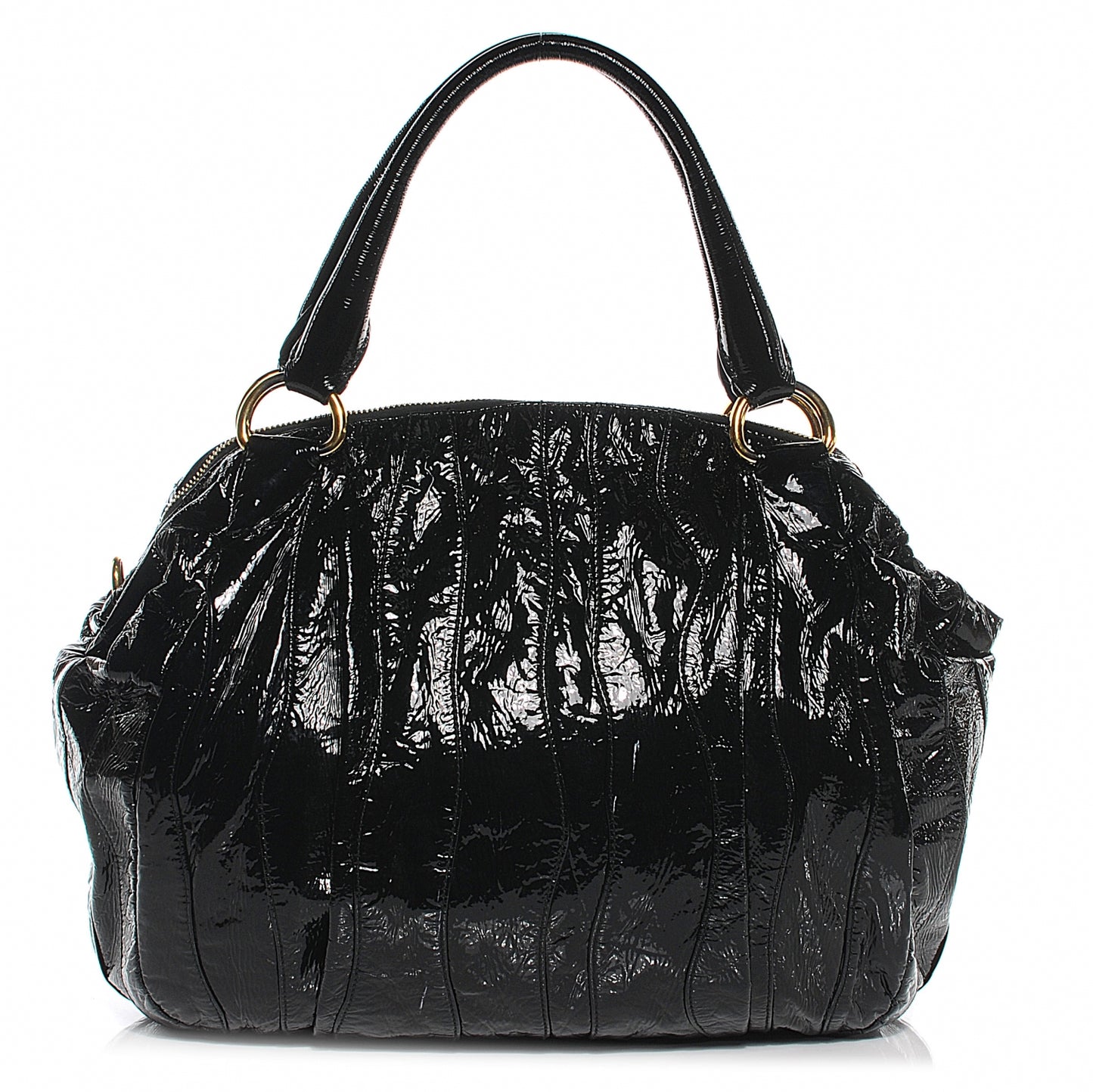 Vernice Stripes Handbag Black