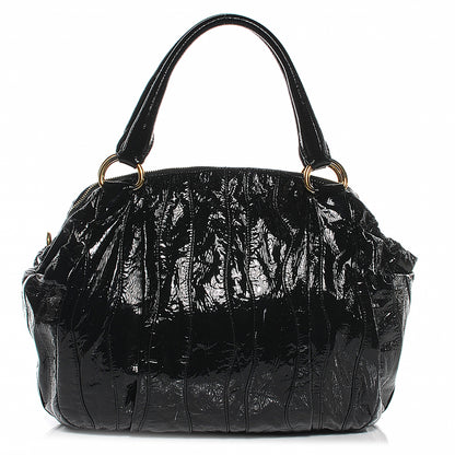Prada Vernice Stripes Handbag Black 9 of 13