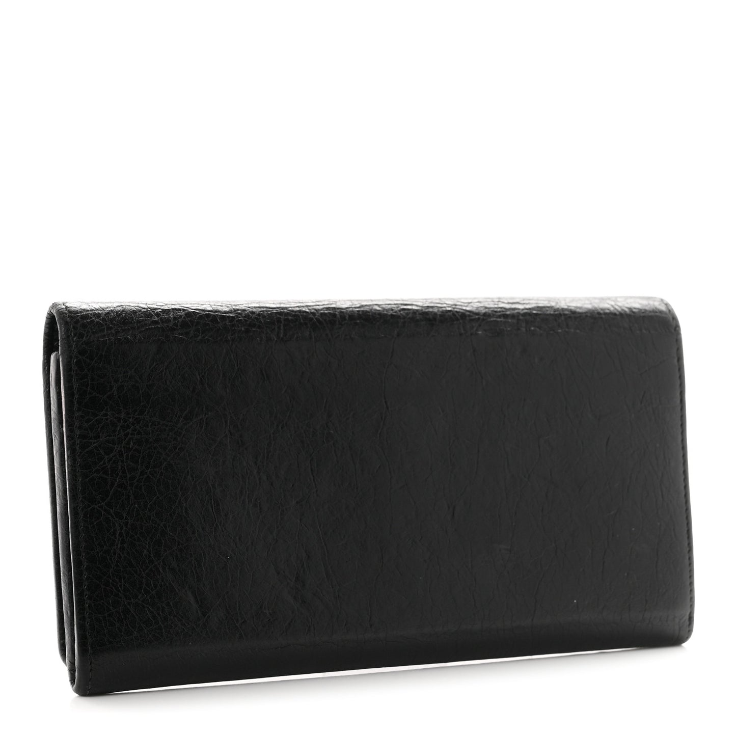 Agneau Giant 12 Gold Hardware Money Wallet Black