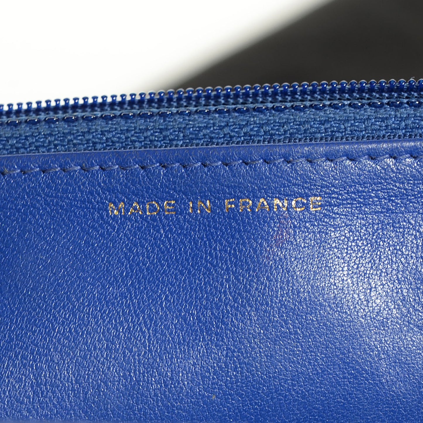 Lambskin Quilted Wallet On Chain WOC Blue