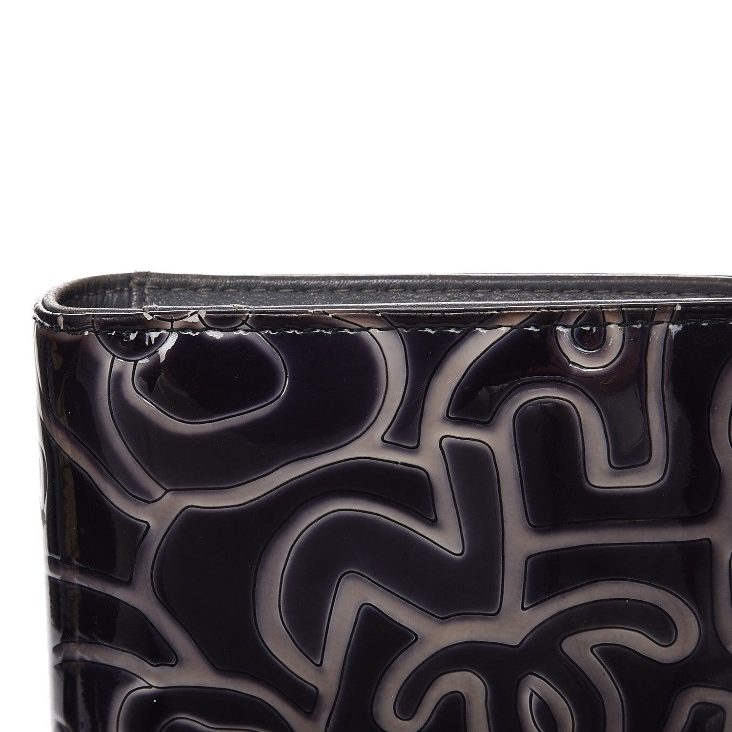 Chanel Patent Camellia Large Yen Wallet Black 12 of 18