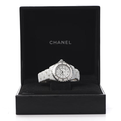 Chanel Stainless Steel Ceramic Diamond 33mm J12 Quartz Watch White 8 of 8