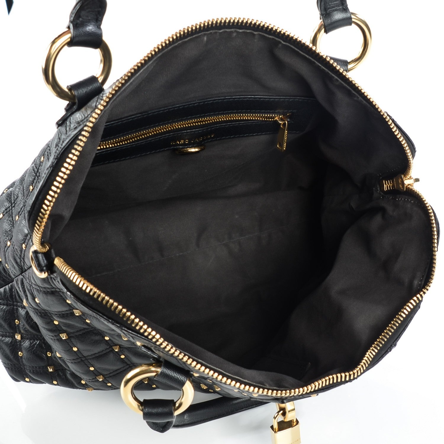 Marc Jacobs Lambskin Quilted Rio Stardust Satchel Black 5 of 9