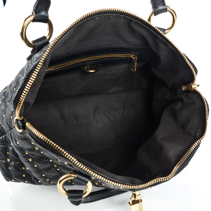 Marc Jacobs Lambskin Quilted Rio Stardust Satchel Black 5 of 9