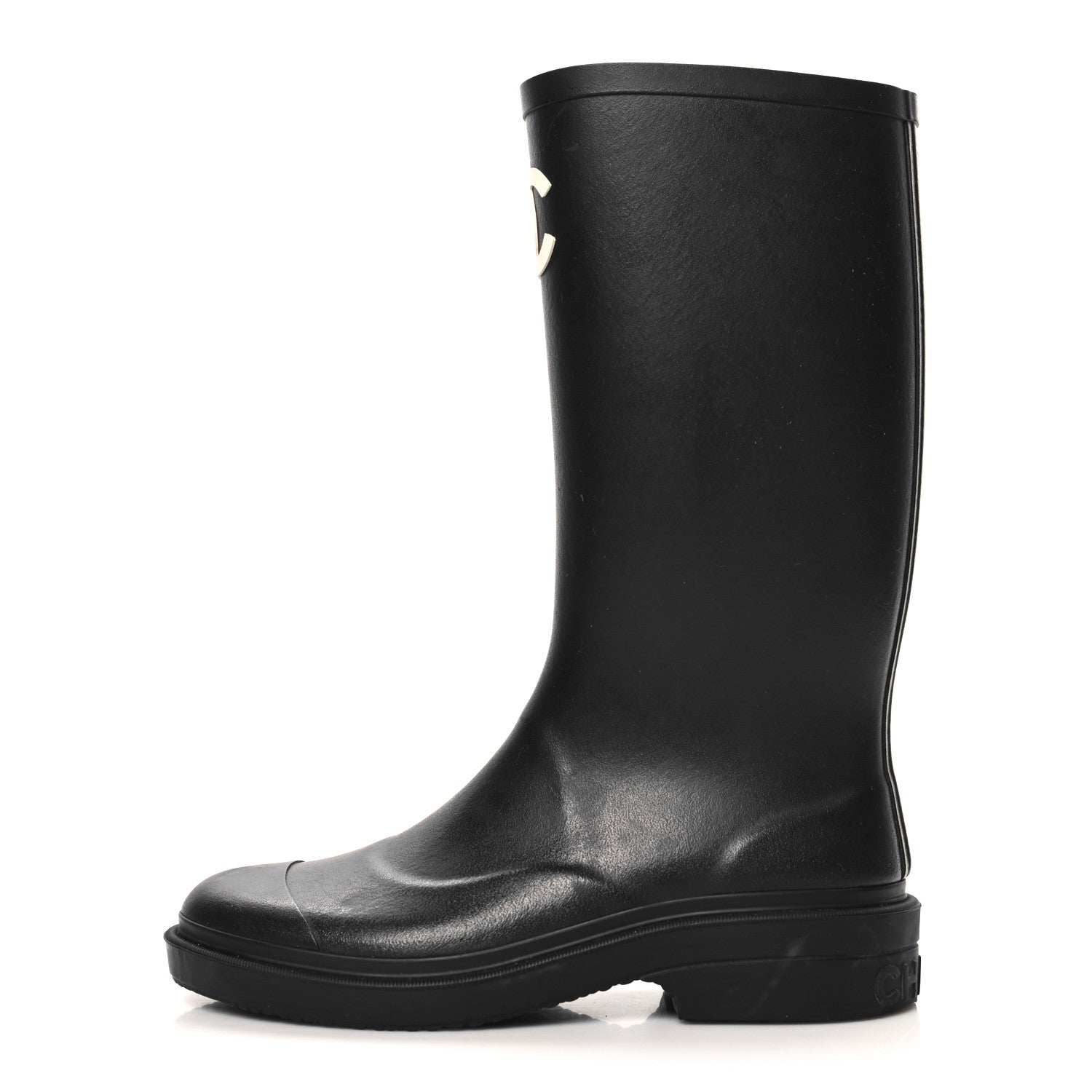 Chanel Caoutchouk CC High Boots 37 Black 1 of 8