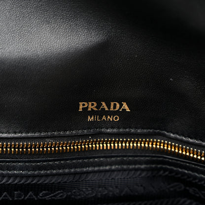 Prada Nappa Gaufre Medium Chain Flap Shoulder Bag Black 6 of 10