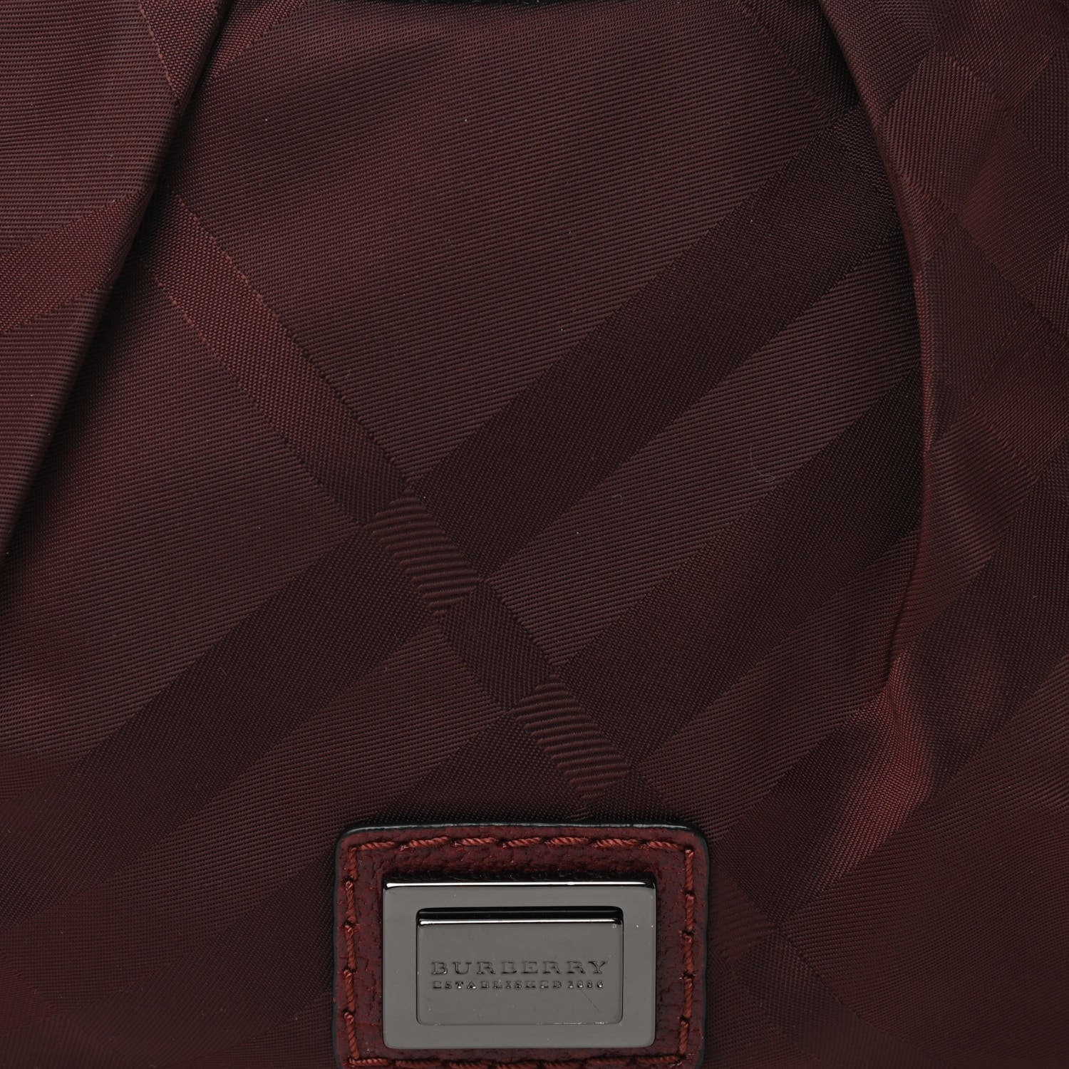 Burberry Nylon Check Shoulder Bag Burgundy 9 of 11