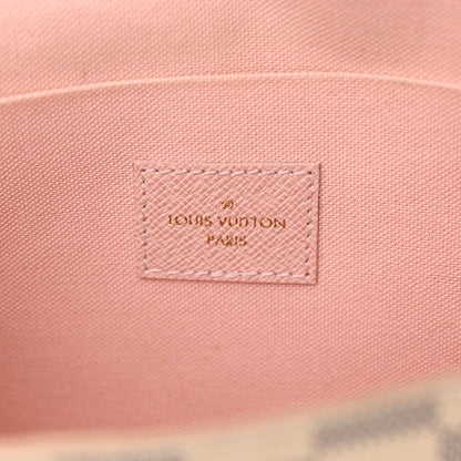 Louis Vuitton Damier Azur Pochette Felicie Chain Wallet Rose Ballerine 7 of 15